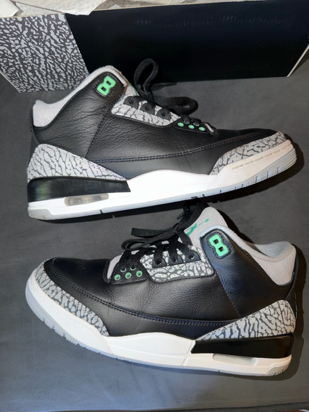 Jordan 3 Retro ‘Green Glow’ Size 8M